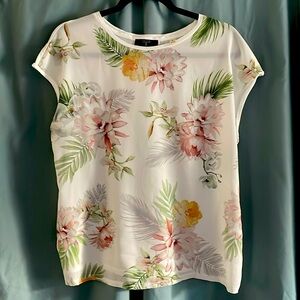 Tahari medium Short-sleeve floral blouse